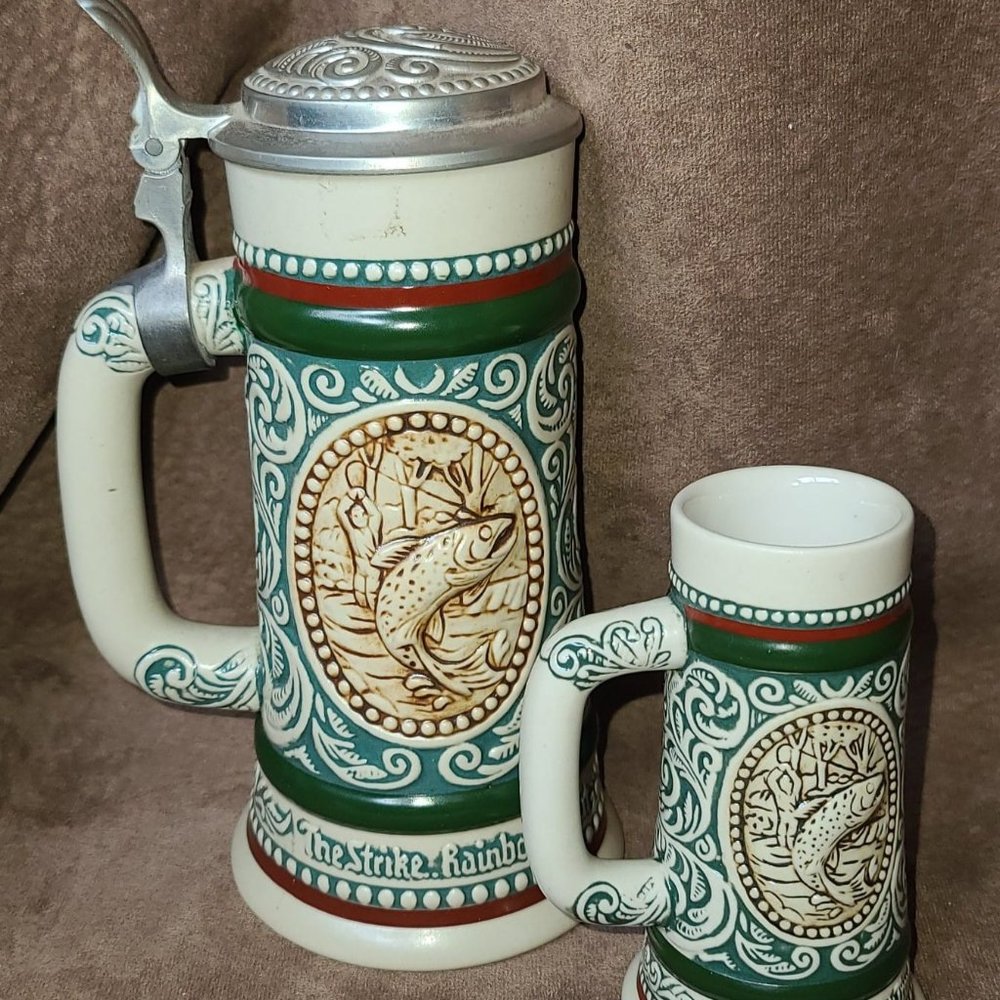 beer stein with matching mini stein